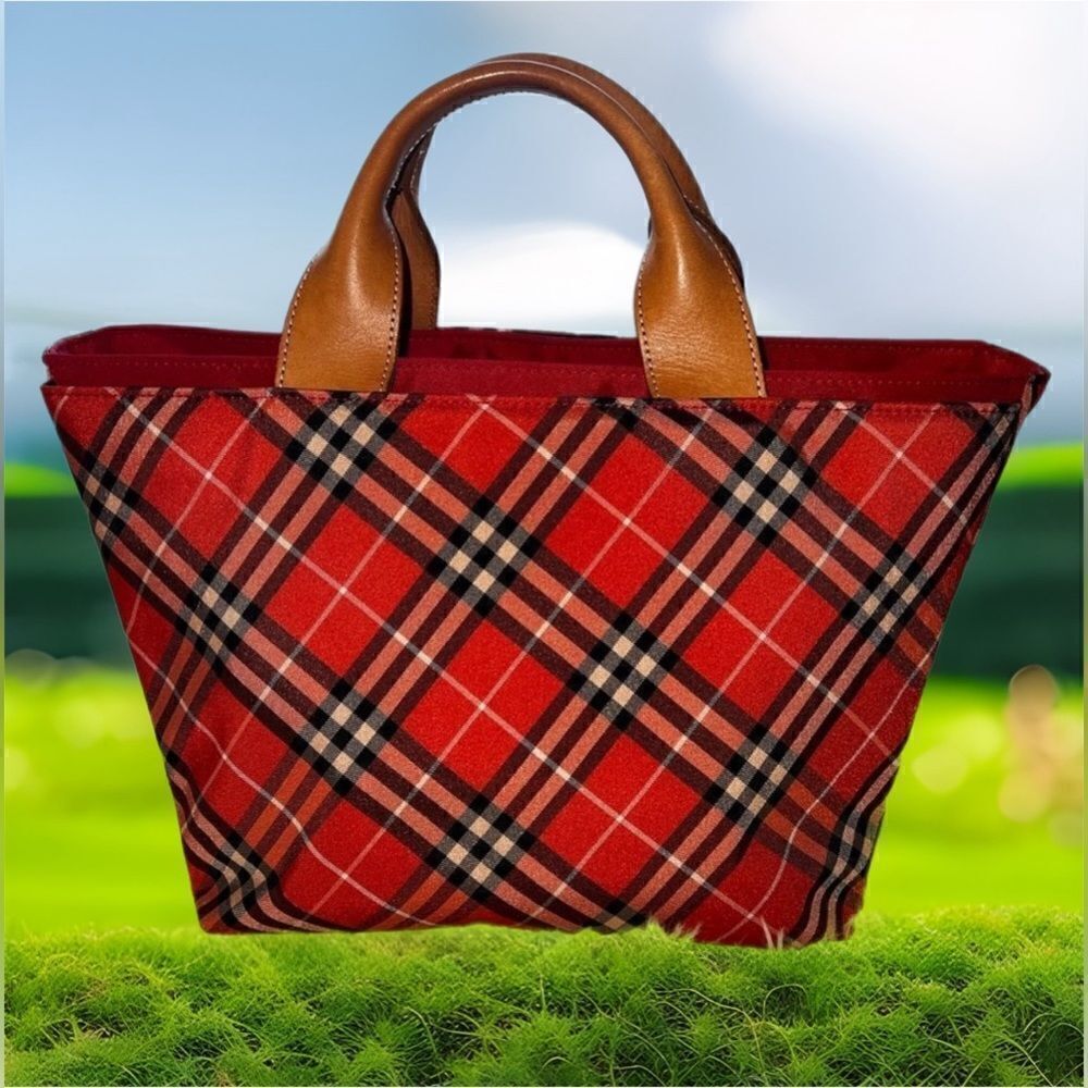AUTH BURBERRY BAG IN RED/ORANGE!!!!